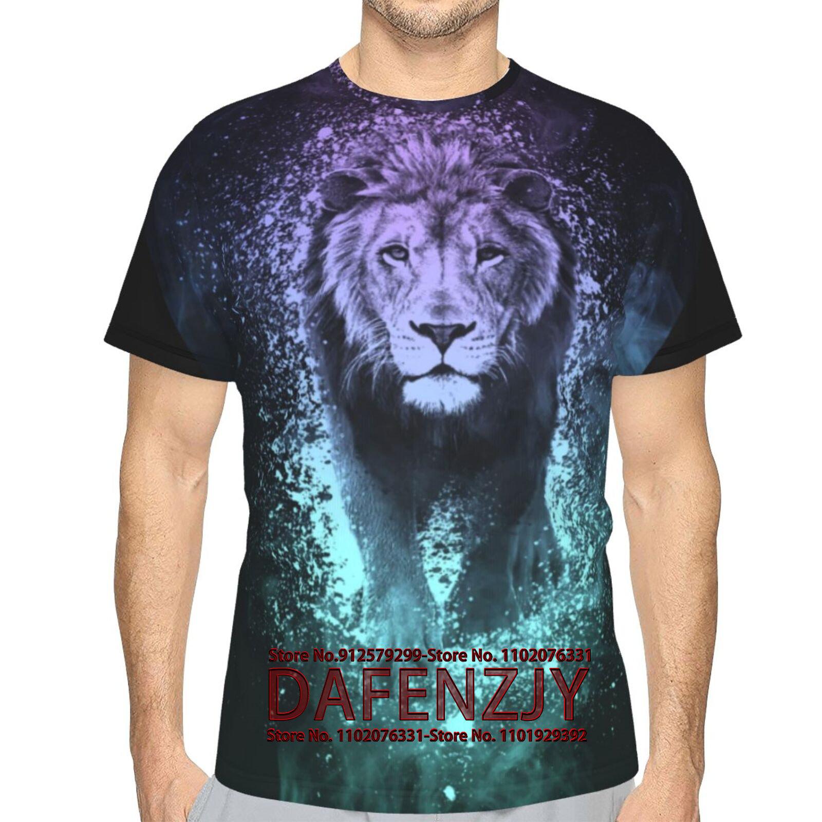 

Футболка с рисунком тигра, летняя модная футболка для мужчин с коротким рукавом S золотой