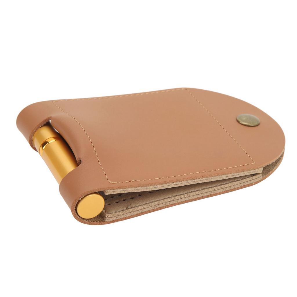 Krybbespillsett i lær med pinne Lettvektig Brun 2 spor Lærspillpose Poengtavle