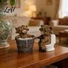 Weather Resistant Garden Statue 2Pcs/Set Funny Highland Cow Figurine Bathing and Toilet Sitting Ornament Realistic Resin Indoor Outdoor Figurine
