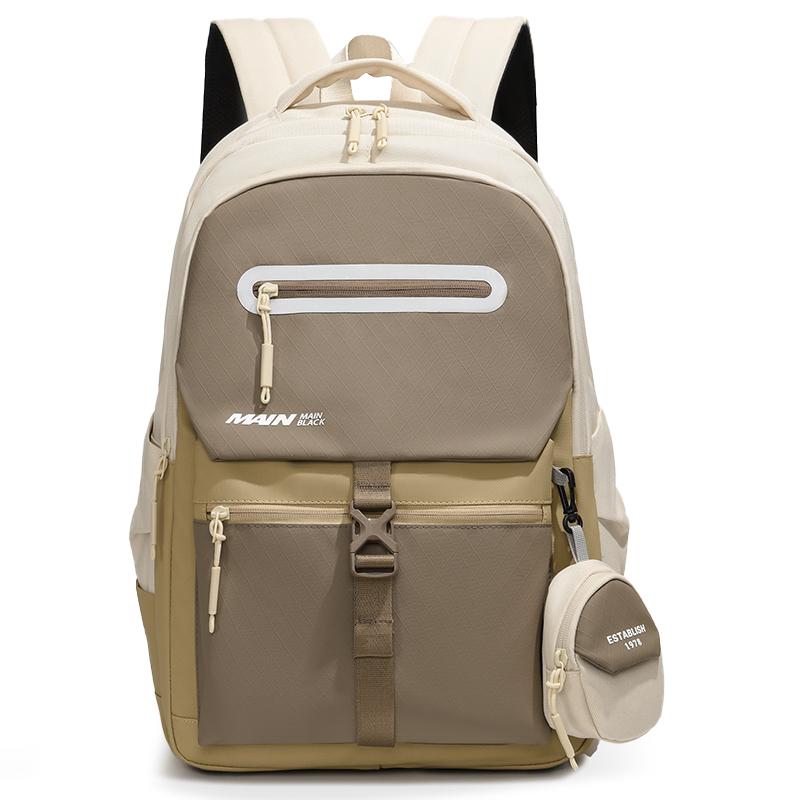 

Цветовой блок Школьный рюкзак для старшеклассников Мужской дорожный рюкзак Легкий рюкзак большой вместимости хаки