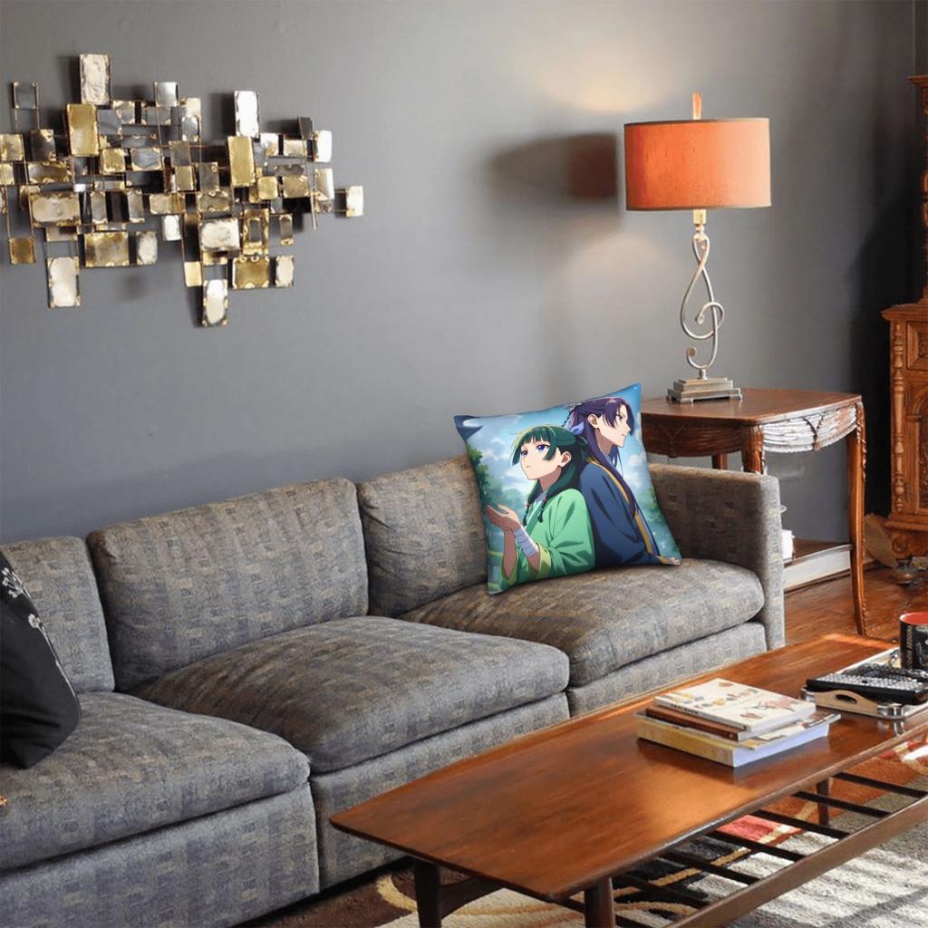 The Apothecary Diaries Anime Pillowcase Printing Fabric Cushion Cover Decor Maomao Jinsi Throw Pillow Case Cover Car Square