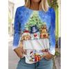 Móda Vánoce Sněhulák Dámské Tričko s dlouhým rukávem 3D vzor Podzimní Santa Claus Dámský Top Harajuku Pulovr Oblečení