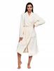 Elegant Women's Bathrobe Long Soft Warm Pleasant Tied MORAJ M ecru