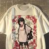 Europäisches und Amerikanisches Mode Street Art Bedrucktes T-Shirt Mode Herren und Damen Explosion Kurzarm Locker Vielseitiges Oberteil