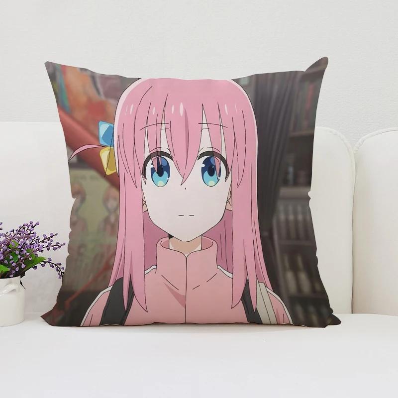 40x40cm B-Bocchi the Rock  Reversible Printed Pillow Covers Sofa Cushion Covers Chair Lumbar Cushion Bed Sleeping Pillow