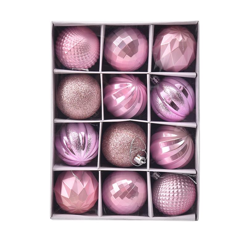 6cm Irregular Shape Christmas Ball Ornaments Set - 12pcs in Gift Box for Tree & Window Decorations