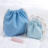 27*20cm Cotton Drawstring Storage Bag White Canvas Bags for Candy Gift Package Pouch Reusable Home Sundries Organize Bags