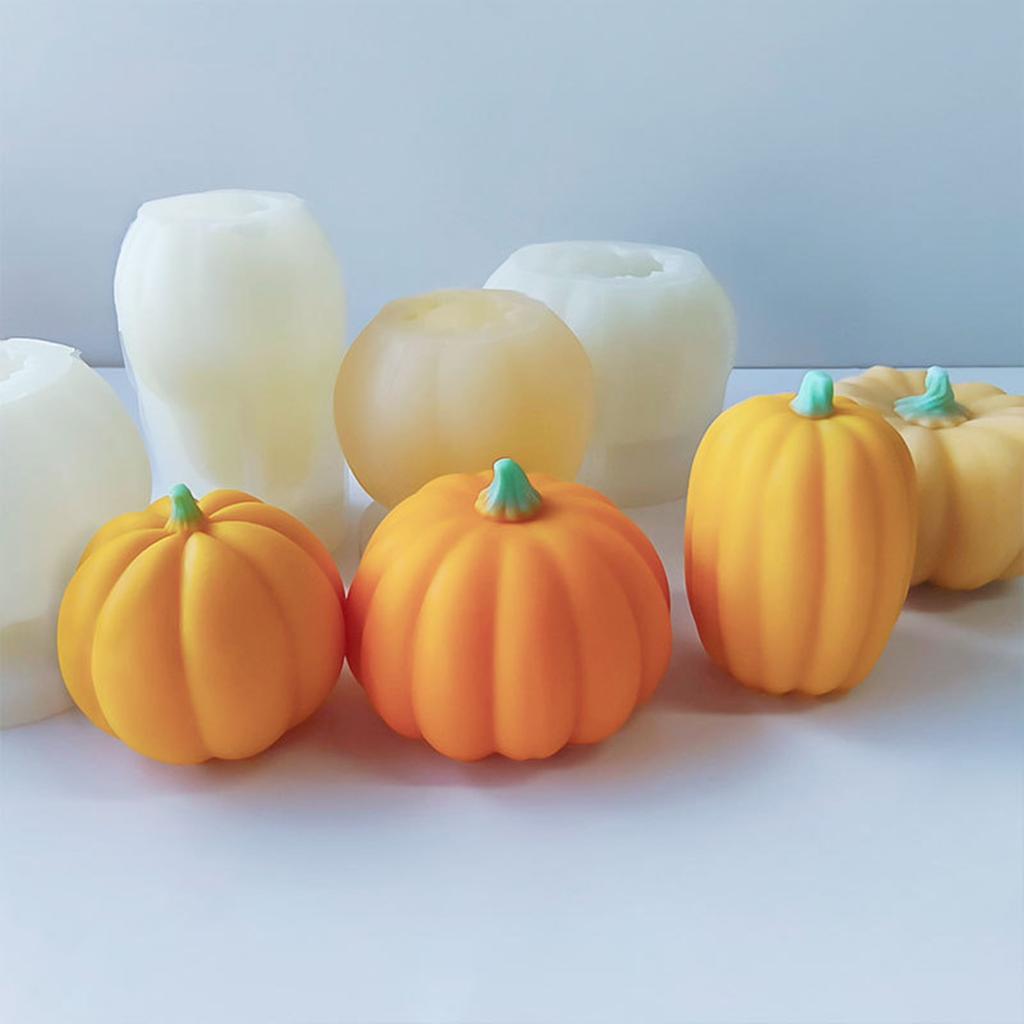 Unique Pumpkin Shaped Wax Mould 3D Silicone Mold Cake/Soap Casting Molds Candle Molds Ornament Gifts for DIY Enthusiasts