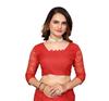 TreegoArt Fashion Women's Party Wear Floral Design Indian Saree Pearls Net Saree With Unstitched Blouse Piece