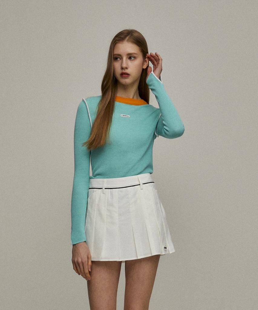 KANDINI Mint Color Block Linen Knit