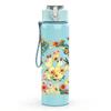 1PC Vintage Mixed Floral Garden Bouquet Print 750ml Color Plastic Sports Water Bottle Leakproof Flip Straw Lid Suitable for Sports Office Home Use