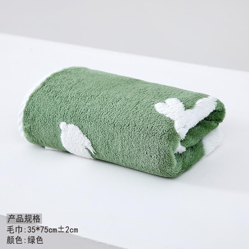 Towel New Jacquard Coral Fleece Striped Texture Soft Absorbent Household Face Towel Hand Towel