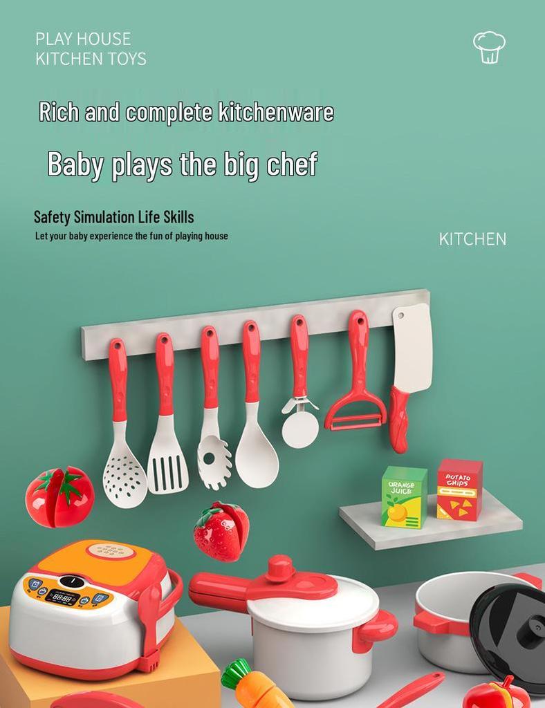 Children's Play Kitchen Set: Cooking & Cutting Toy with Vegetables for Boys & Girls
