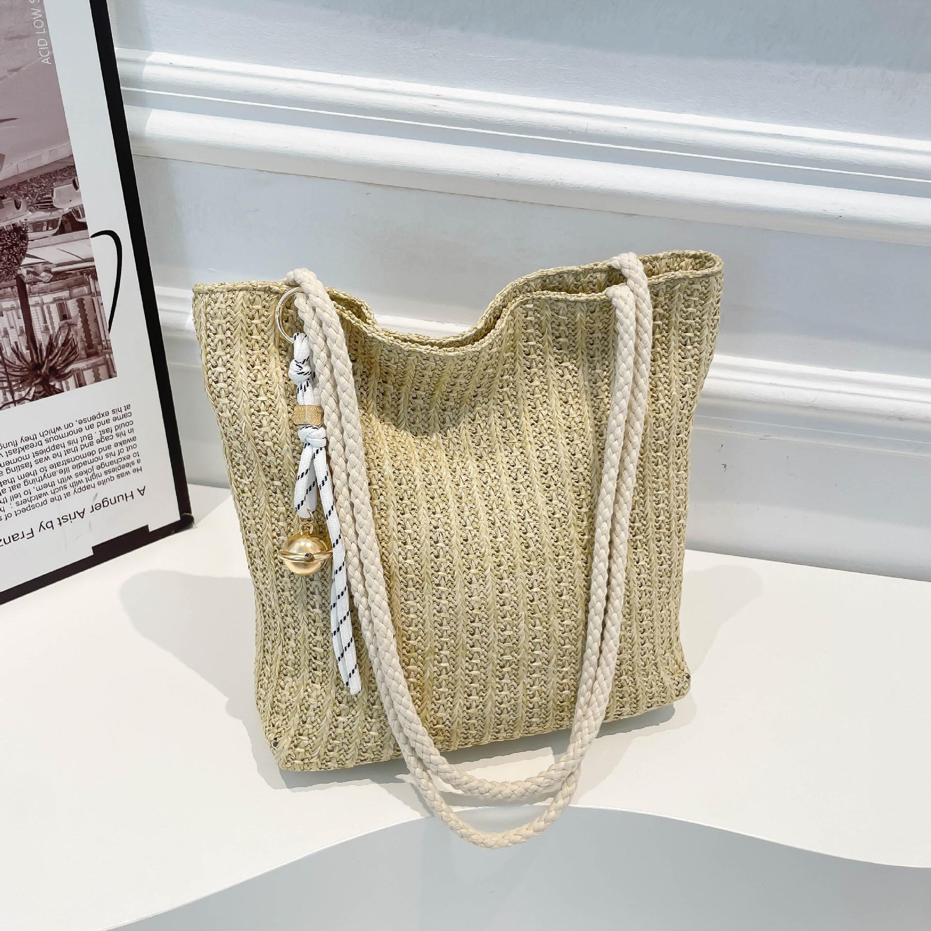 

Mori straw woven bag women s 2025 new trendy fashion pastoral tote bag texture niche underarm bag woven bag Without pendant хакі