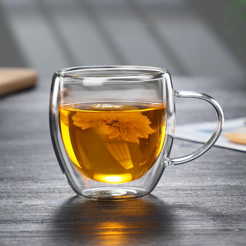 4 Sizes Double Wall Insulated Glass Cup Clear Espresso Coffee Mugs Handmade Beer Mug Tea Milk glass Whiskey Glass Cups Drinkware