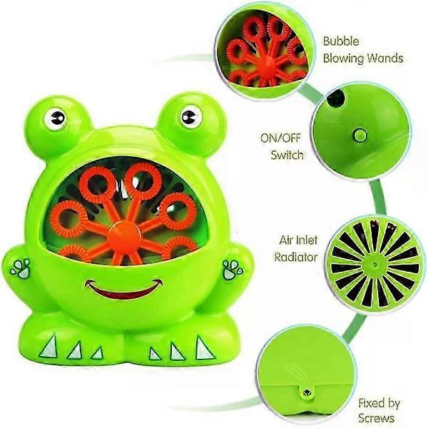 Frog Bubble Machine with 2 Bottles of Liquid, Automatic Bubble Blower Toys Garden Game Bubble Blower for Kids Boys Girls Baby Toddlers Gfit