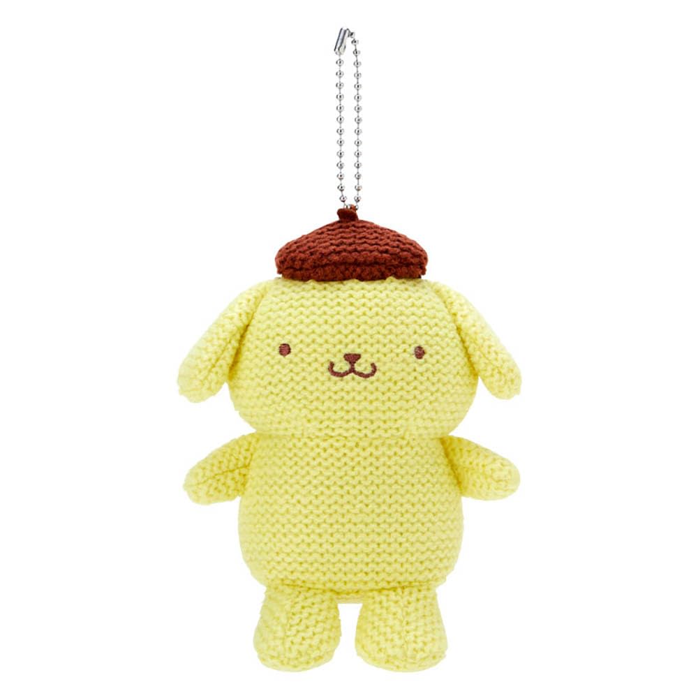 Sanrio Knit Mascot 11cm Wide X 7cm Deep X 500062 Amigurumi-style Holder, Pompompurin, Approx. 12.5cm High,