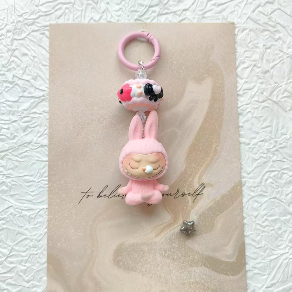 New Flocking Mini Yoga Cute Keychain Doll Bag Pendant Cute Schoolbag Gift Pendant