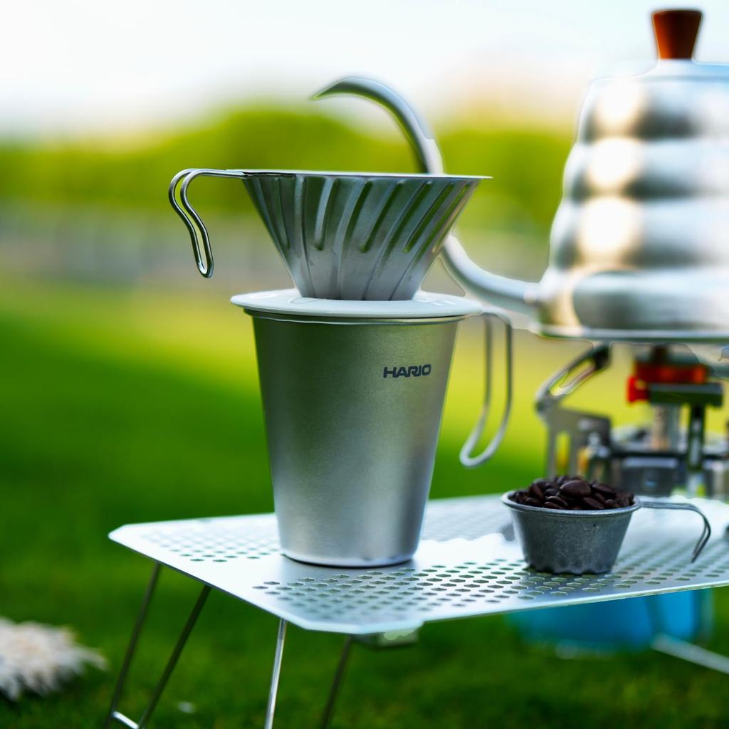 HARIO Titanium 350mL Full Single-Layer Mug, Capacity, Lightweight, Outdoor, Titanium, Gray, SMTI-35-TSV