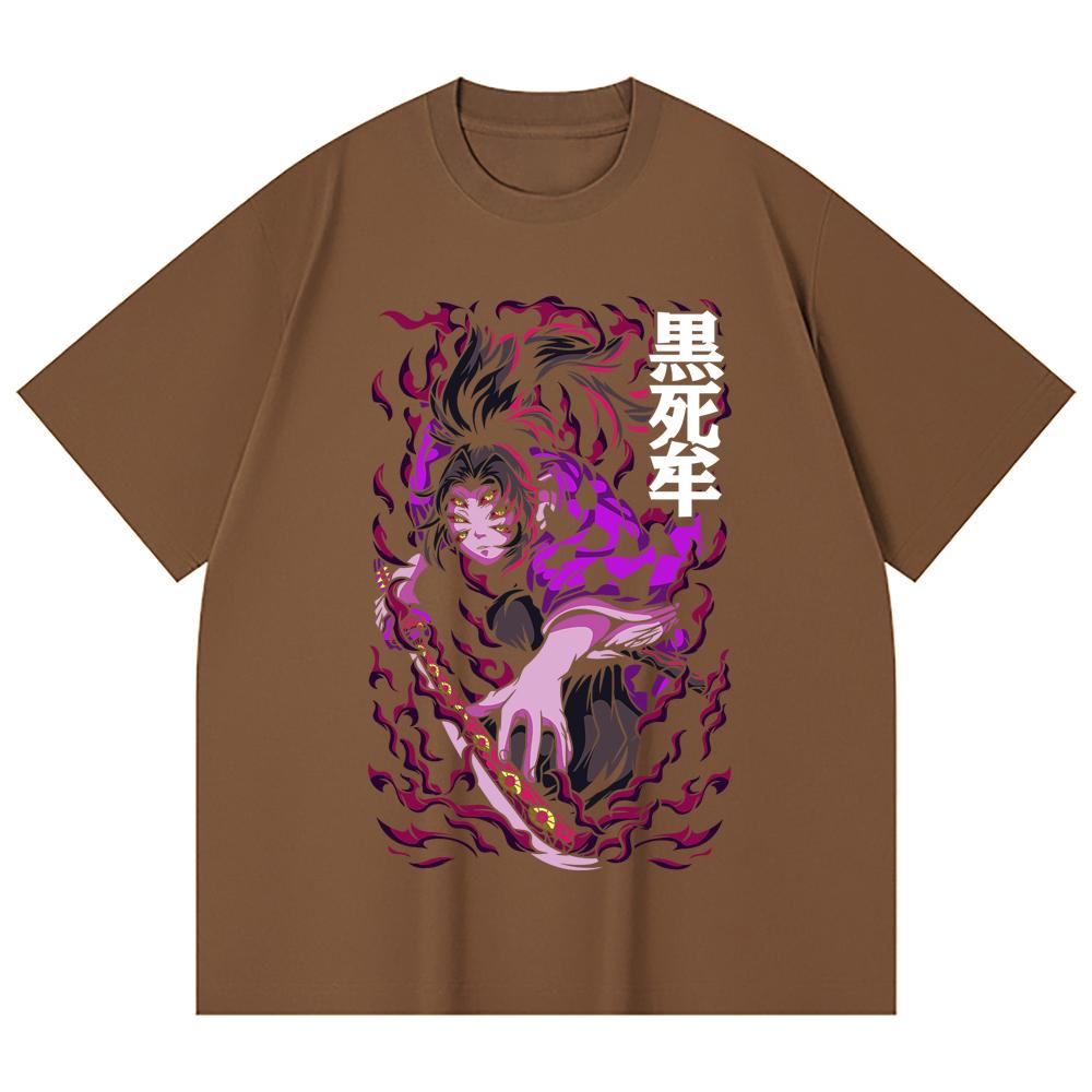 230 Gsm 100% Cotton Demon Slayer V83 Kokushibo Print Unisex Heavy Cotton T Shirt