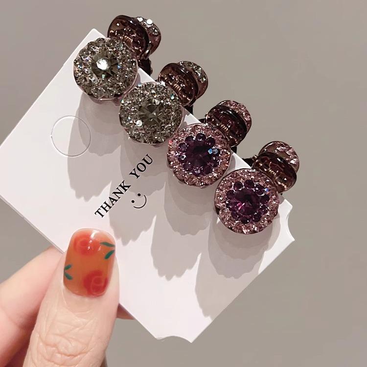 Sparkly Rhinestone Mini Claw Clip for Korean Style Wispy Bangs