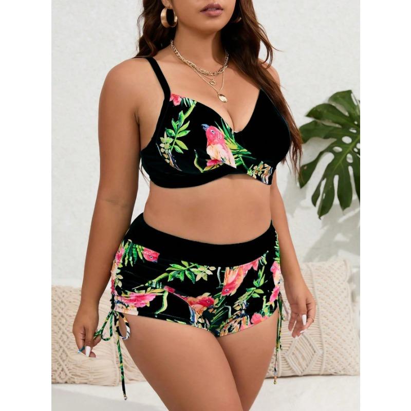 Costumi da bagno da donna taglie forti due pezzi 2025 costumi da bagno stampati set bikini a vita alta push-up bikini femminili costumi da bagno