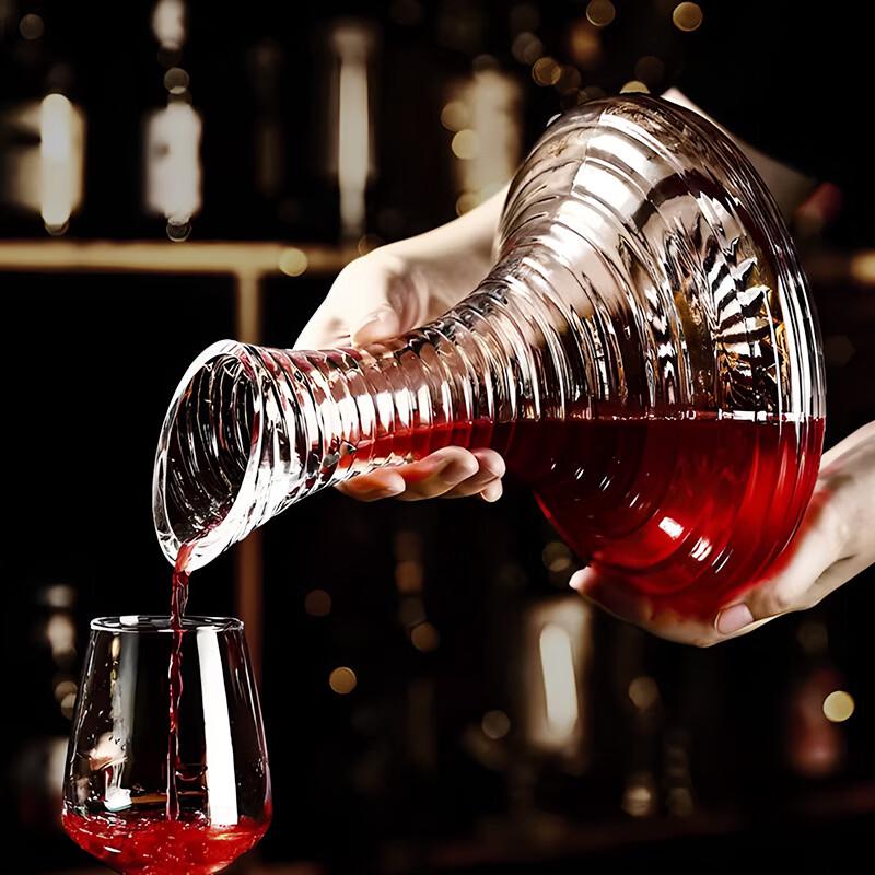 Striped Glass Wine Decanter