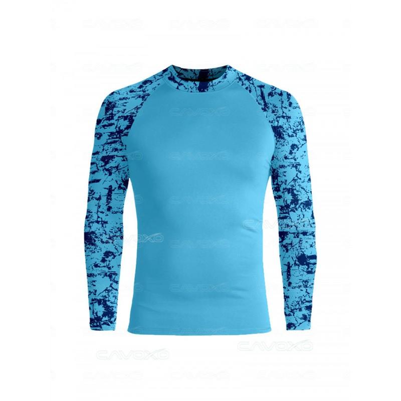 Colorful Long Sleeve Rash Guard UPF50 Sun Protection Top Surfing Diving Swimming