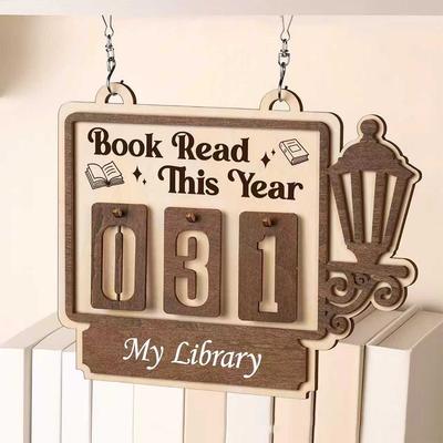 Hanging Bookshelf Counter Books Read Book Read Counter Enhance Reading Challenge Tracker Bookish Decor Bookshelf Sign Decor