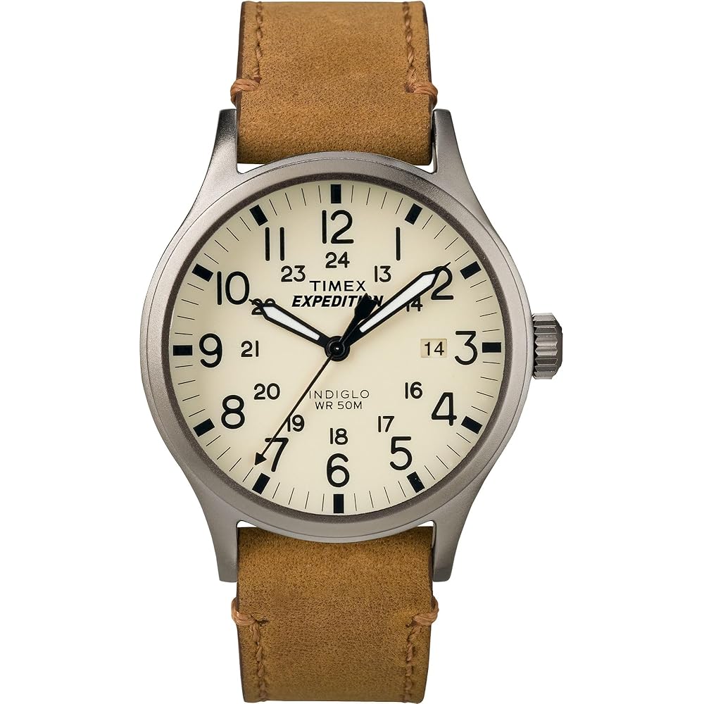 Timex Expedition Scout 40 Men s Watch Brown/Natural Leather Strap