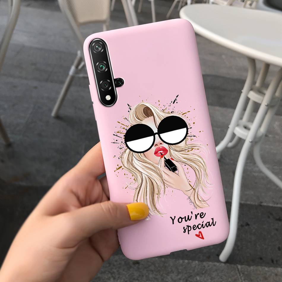 For Huawei Nova 5T Case Beautiful Girl Flower Phone Case For Huawei Nova5T YAL-L21 Soft Silicone Shockproof Back Cover Bumper