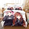 New Anime Girls The Demon Girl Next Door Bedding Set Single Twin Full Queen King Size Bed Set Adult Kid Bedroom Duvetcover Sets