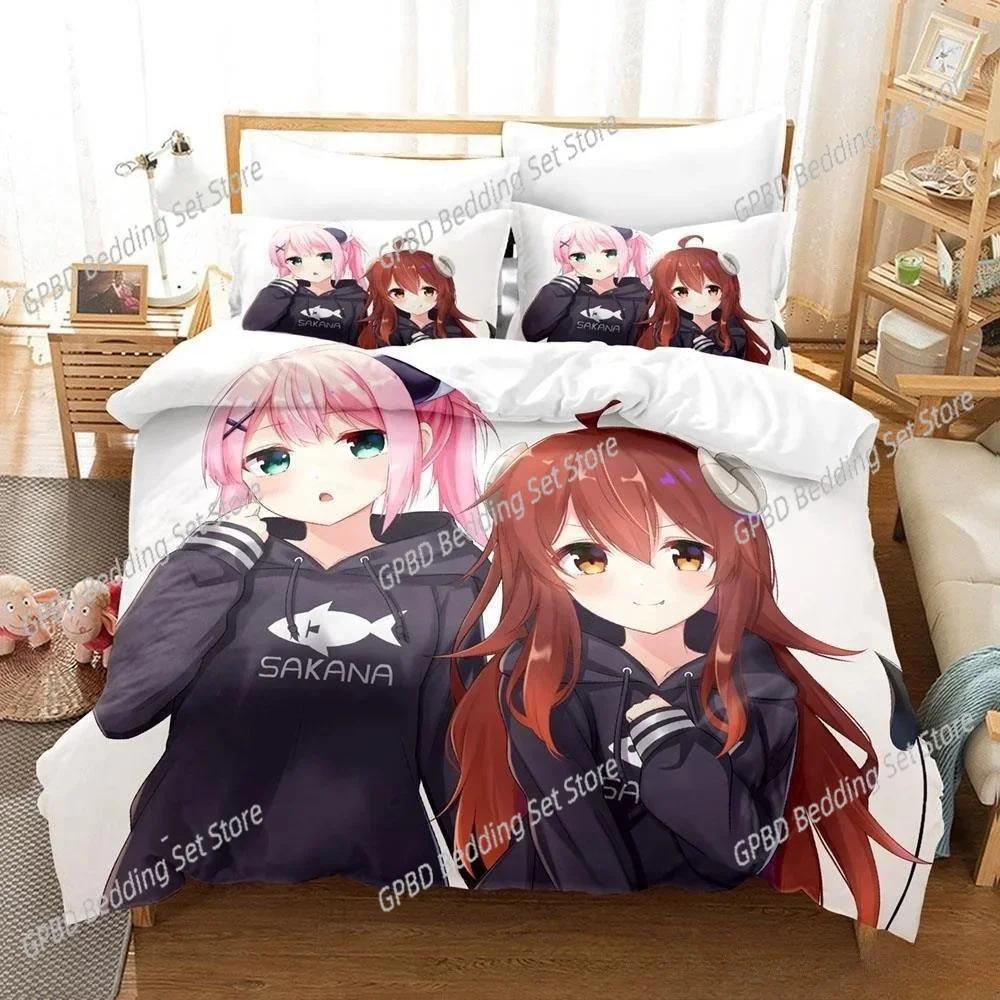 New Anime Girls The Demon Girl Next Door Bedding Set Single Twin Full Queen King Size Bed Set Adult Kid Bedroom Duvetcover Sets