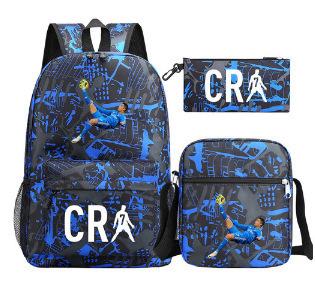 Youth Fashion Backpack Shoulder Bag Pencil Case Children'S Student School Bag 3-Piece Set