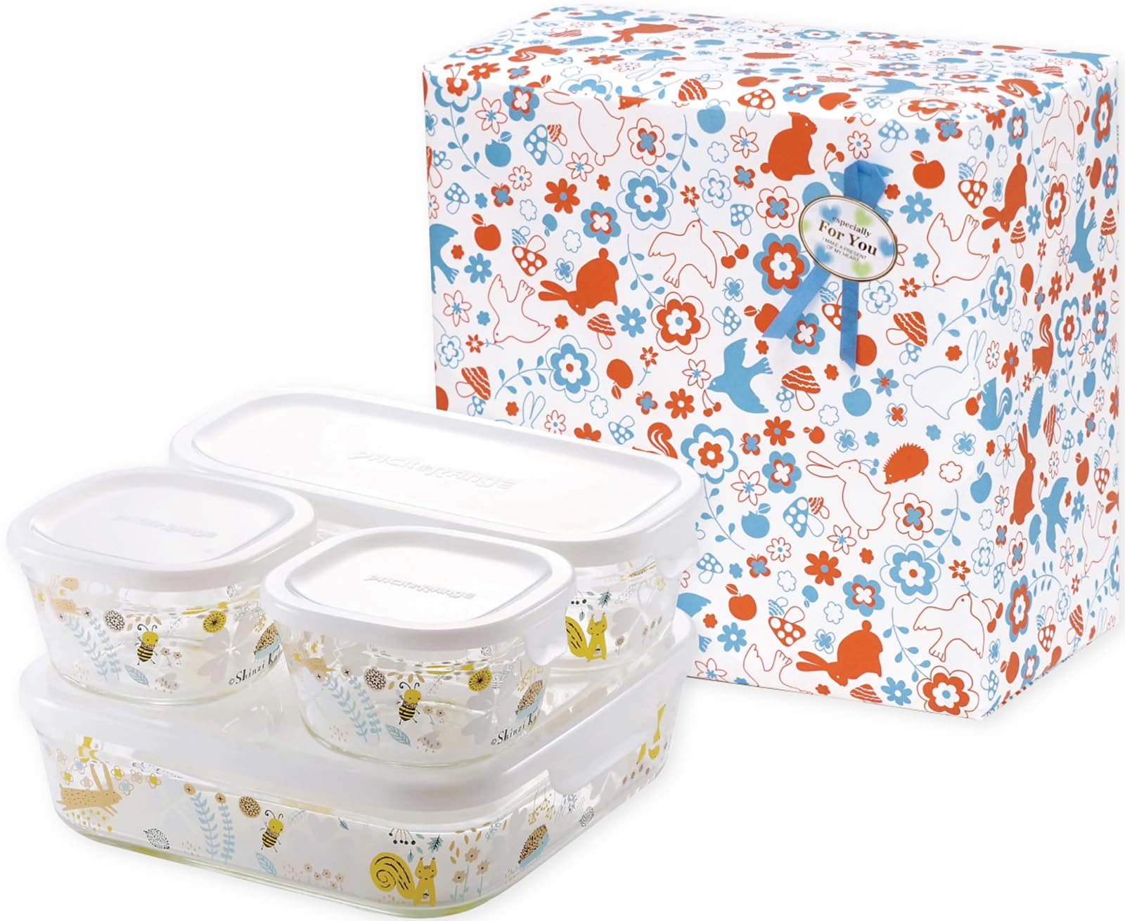 

iwaki Glass Airtight Containers by Shinji Nordic Garden System Set Mini Pack Range Gift for Baby Wedding Gift (Iwaki) [Gift Set] Heat-Resistant Kato,