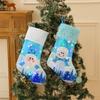 Christmas Socks With Lights, Blue Snowman Glowing Candy Bag Christmas Shu Decorative Gift Socks