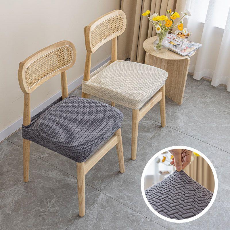 Durable Jacquard Chair Seat Covers Removable Washable Anti-Dust Stretch Dining Room Chair Cushion For Office Home Seat Slipcover