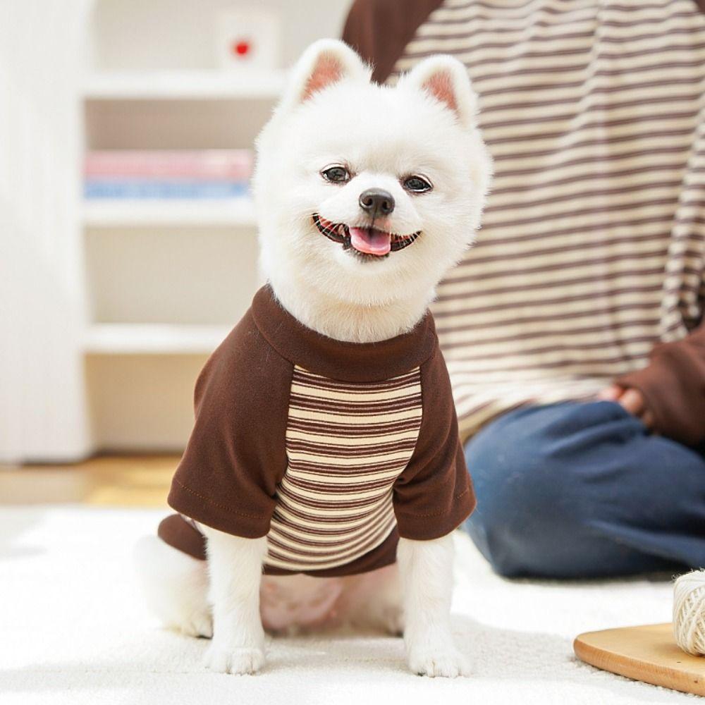 Soft Dog Hoodies Colorful Dog Pullover Fashion Striped Pet Clothes  Autumn and Winter
