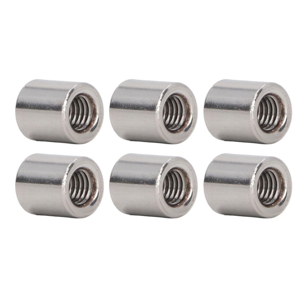 50Pcs Coupling Nut Round Rod Connector 304 Stainless Steel Female Thread M6x1.0 10 L11mm