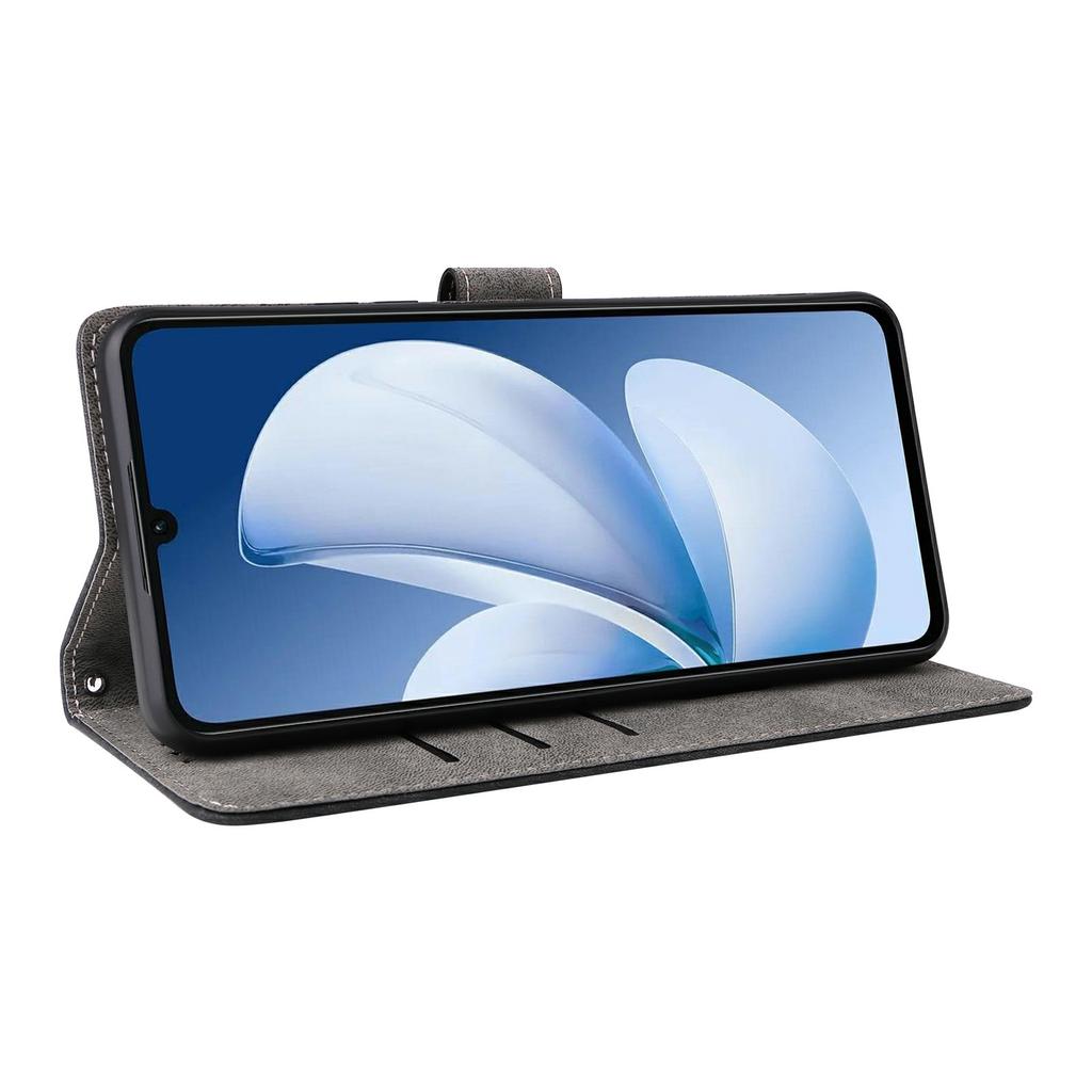 Etui portfelowe dla Realme Note 70T 4G/Note 70 4G/Narzo 80 Lite 4G/Realme C71 4G (Indie) Blokujący RFID Pokrowiec na telefon ze skóry PU z podstawką i paskiem