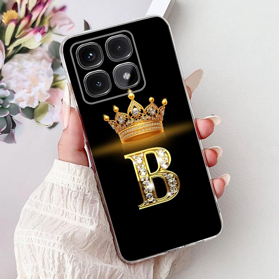 For Xiaomi 14T Pro 5G Case Luxury Crown Letters Soft Silicone Couple Phone Cover For Xiaomi 14T Mi14T 14TPro 2024 Protect Shells