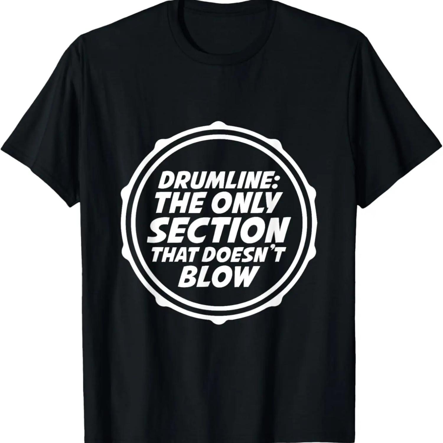 Funny Drumline Tshirt Marching Band Shirt Drumline Music Tee T-Shirt (2) S