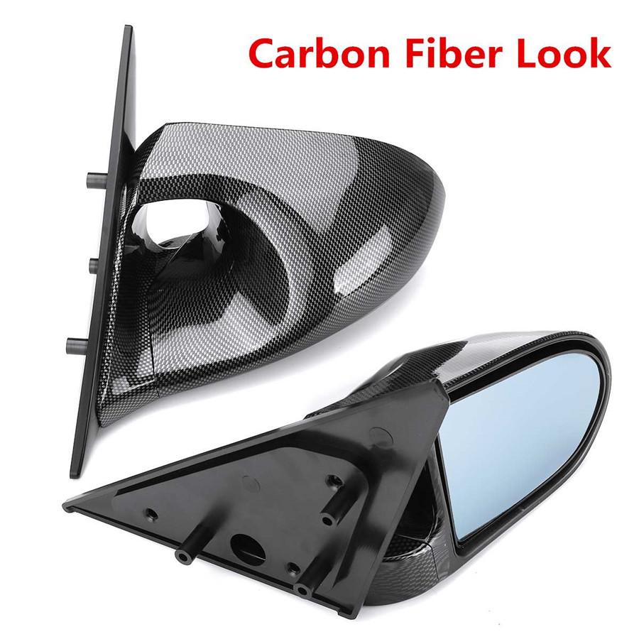 For Honda Civic EG 92-95 Pair Carbon Fiber Look Car Door Wing Side View Mirrors