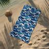 Summer Ocean Sea Waves Lightweight Quick Dry Microfiber Towel Blanket for Beach Pool Gym Swimming Bath, Travel Vacation Beach