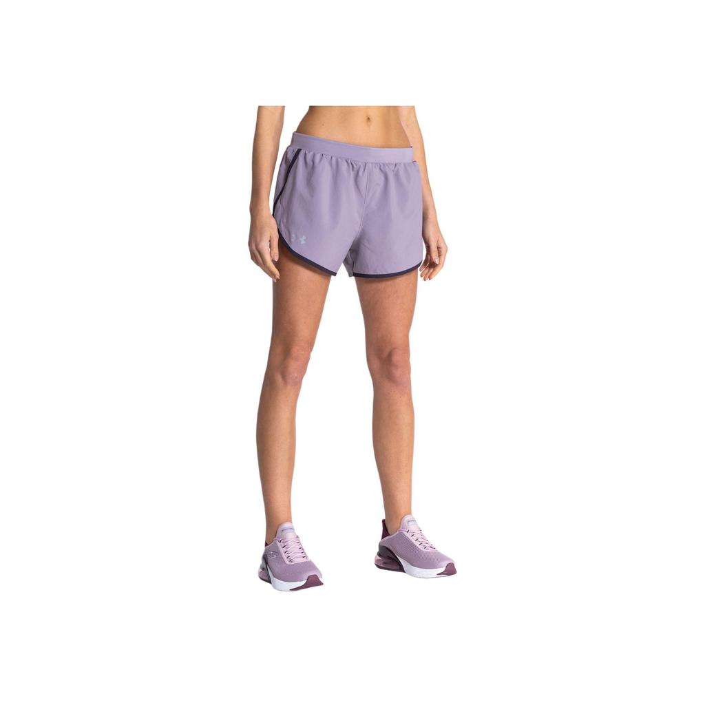 Under Armour Fly-By 2.0 Running Shorts Women Shorts Lead-Gray Purple 1350196-585