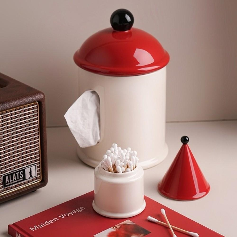 Light Luxury Floss Cotton Swab Organizer Decorative Ceramic Storage Box Toothpick Box  Kitchen