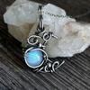 Collana Pendente Antico Pietra di Luna Artificiale Pietre Cabochon Vintage Boho Collana Luna per Dama Ragazze Donne Regalo