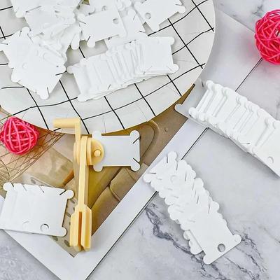50Pcs Plastic Floss Bobbins Set Embroidery Floss Organizer Bobbin Winder Craft DIY Sewing Storage Thread Organizer Holder