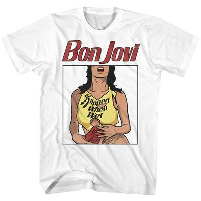 Bon Jovi Slippery When Wet Musik T-Shirt Tops Tees Herren Damen Unisex