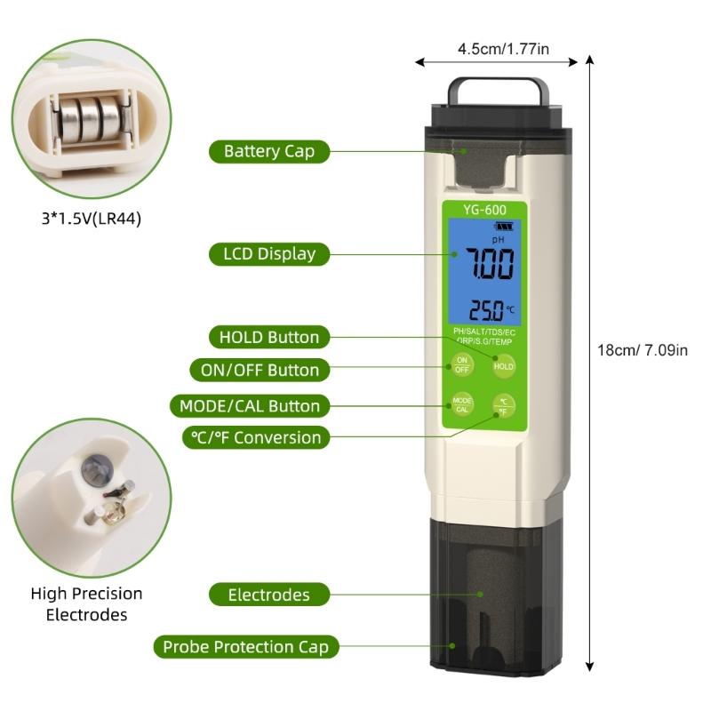 Multiple Parameters Water Analyzers Water Testing Meter Measure Salt Temperature For Marine Environment